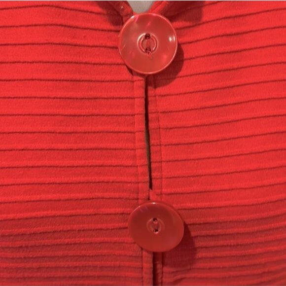 Coldwater Creek Red Ribbed Stripe Jacket with large buttons Size Medium Petite - Picture 6 of 8